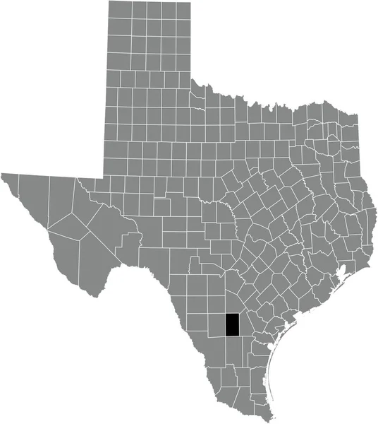 Preto Destaque Mapa Localização Condado Mcmullen Dentro Cinza Mapa Administrativo —  Vetores de Stock