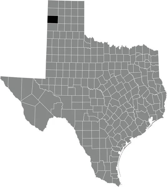 Карта Местонахождения Округа Олдхэм Серой Административной Карте Федерального Штата Техас — стоковый вектор