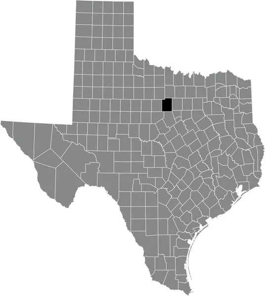 Mapa Ubicación Resaltado Negro Del Condado Palo Pinto Dentro Del — Archivo Imágenes Vectoriales