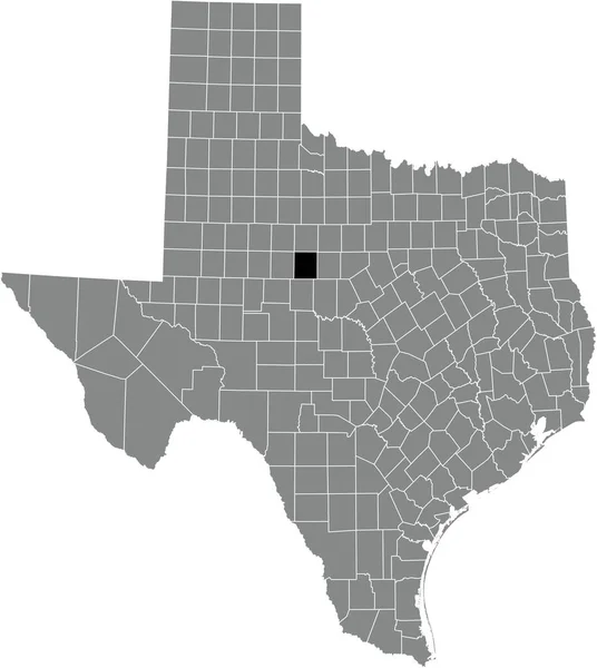 美国德克萨斯州灰色行政地图内泰勒县的黑色突出显示位置图 — 图库矢量图片