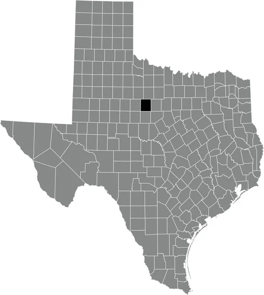 Preto Destaque Mapa Localização Condado Shackelford Dentro Cinza Mapa Administrativo — Vetor de Stock