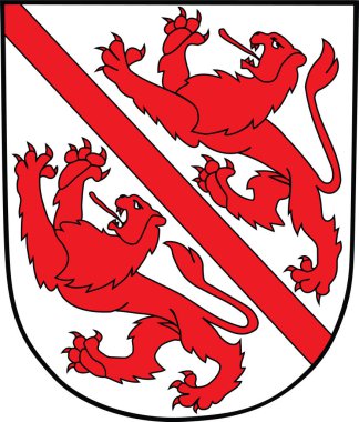 İsviçre 'nin bölgesel başkenti Winterthur, İsviçre' nin resmi silah taşıyıcı illüstrasyonu