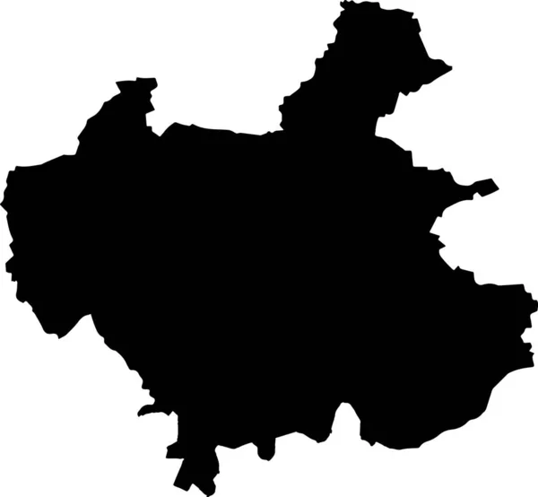 Egyszerű Fekete Vektor Térképe Svájci Regionális Főváros Winterthur Svájc — Stock Vector