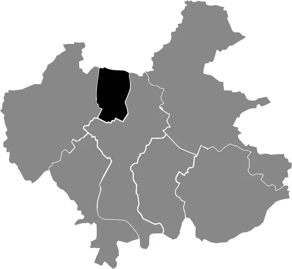 Mapa Localização Preto Distrito Kreis Veltheim Dentro Distritos Urbanos Cinzentos — Vetor de Stock