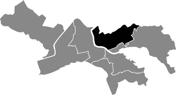 Black Location Map Rechtes Reussufer District Gray Urban Districts Map — 图库矢量图片