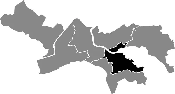 Black Location Map Innenstadt District Gray Urban Districts Map Swiss — 图库矢量图片