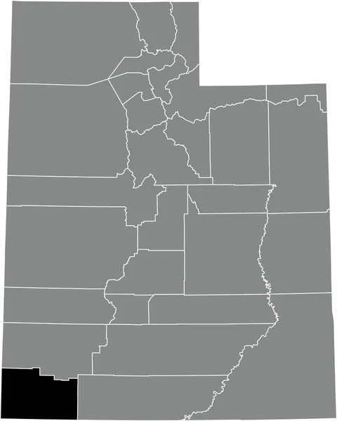 Mapa Ubicación Resaltado Negro Del Condado Washington Dentro Del Mapa — Vector de stock