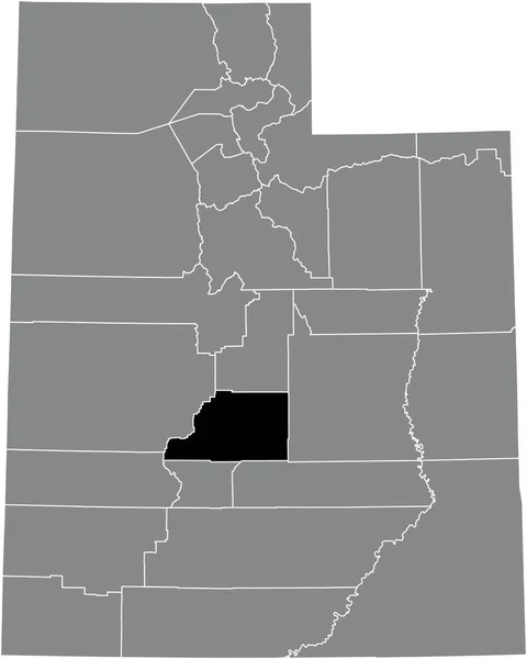 Abd Nin Utah Eyaletinin Gri Idari Haritasında Sevier County Nin — Stok Vektör
