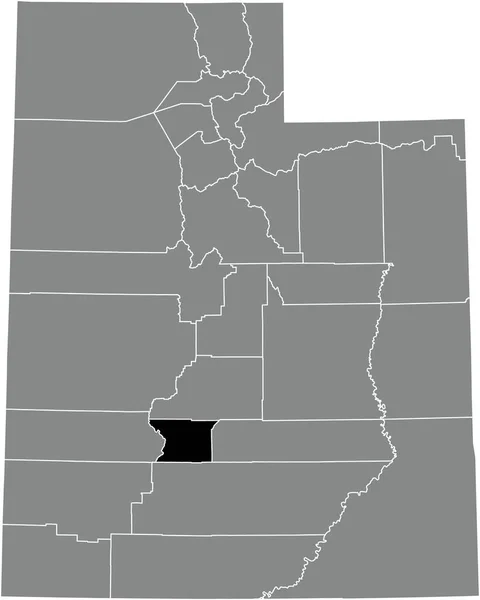 Black Highlighted Location Map Piute County Gray Administrative Map Federal — 图库矢量图片