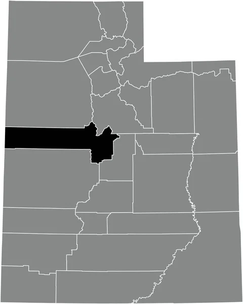 Mapa Ubicación Resaltado Negro Del Condado Juab Dentro Del Mapa — Vector de stock