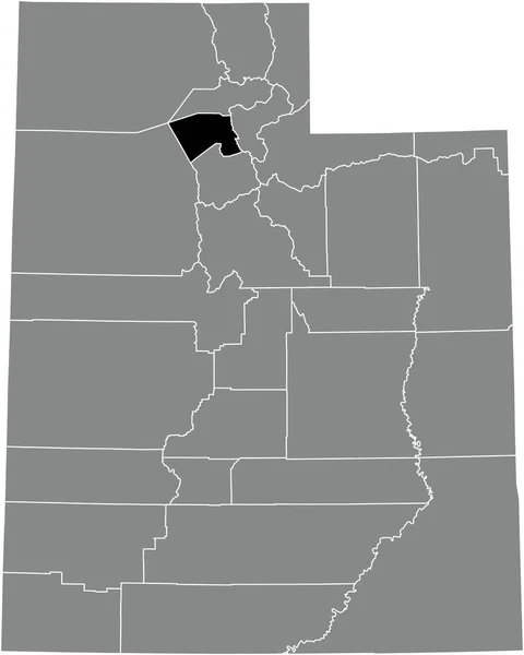 Black Highlighted Location Map Davis County Gray Administrative Map Federal — Stock vektor