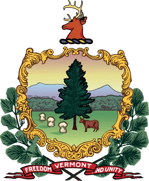 Brasão Vetorial Oficial Atual Estado Federal Vermont Eua —  Vetores de Stock
