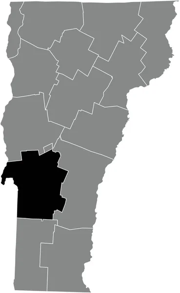 Abd Nin Vermont Eyaletinin Gri Idari Haritasında Rutland County Nin — Stok Vektör