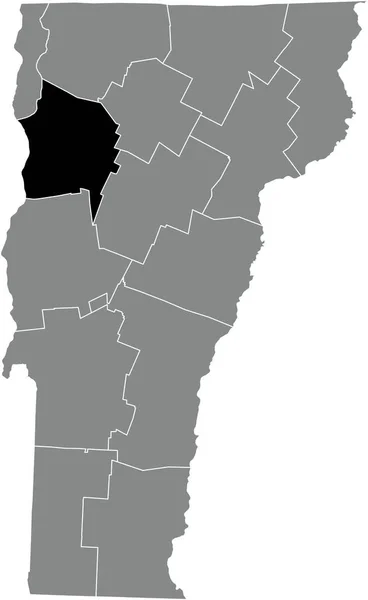 Mapa Ubicación Resaltado Negro Del Condado Chittenden Dentro Del Mapa — Archivo Imágenes Vectoriales