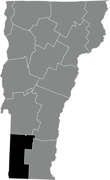 Mapa Ubicación Resaltado Negro Del Condado Bennington Dentro Del Mapa — Archivo Imágenes Vectoriales