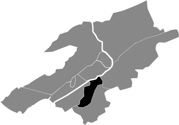 Zwarte Kaart Van Het Madretsch Nord District Grijze Stadsdelen Kaart — Stockvector