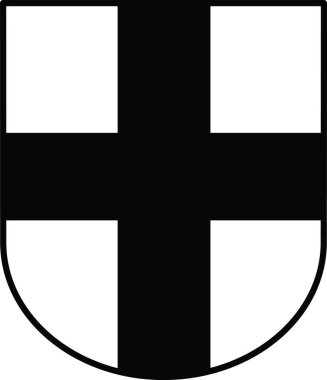 İsviçre 'nin bölgesel başkenti Kniz' in resmi arma vektör illüstrasyonu