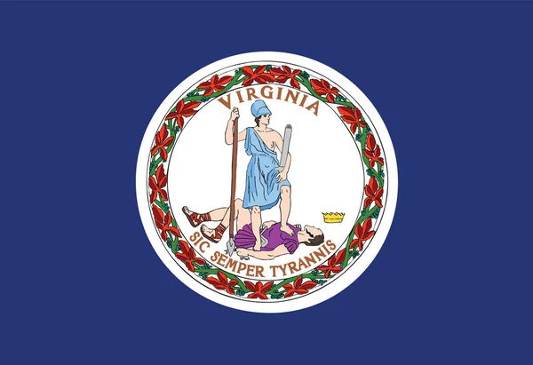 Official Current Vector Flag Federal State Virginia Usa — Vetor de Stock