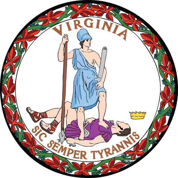 Official Current Vector Great Seal Federal State Virginia Usa — Vetor de Stock