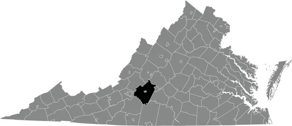 Μαύρο Τονισμένο Χάρτη Θέση Του Bedford County Μέσα Γκρι Διοικητικό — Διανυσματικό Αρχείο