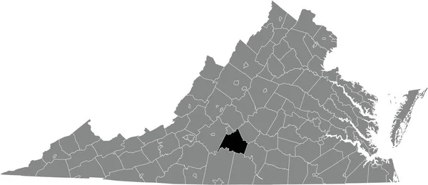 Abd Nin Virginia Eyaletinin Gri Idari Haritasında Campbell Ilçesinin Siyah — Stok Vektör