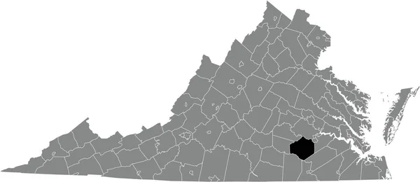 Virginia Federal Eyaleti Nin Gri Idari Haritasında Dinwiddie County Nin — Stok Vektör