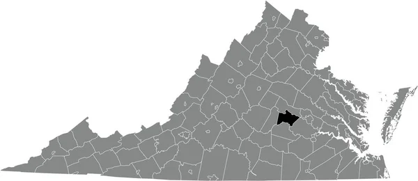 Mapa Ubicación Resaltado Negro Del Powhatan Dentro Del Mapa Administrativo — Archivo Imágenes Vectoriales