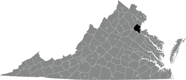 Abd Nin Virginia Eyaletinin Gri Idari Haritasında Stafford Siyah Vurgulanmış — Stok Vektör