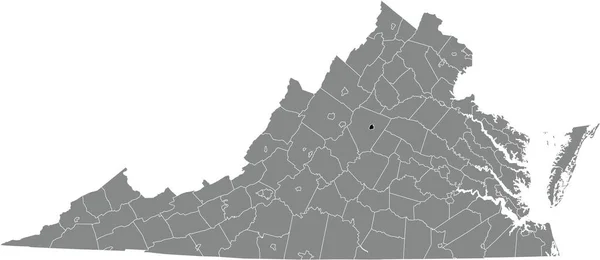 Abd Virginia Federal Eyaleti Nin Gri Idari Haritasında Charlottesville Bağımsız — Stok Vektör