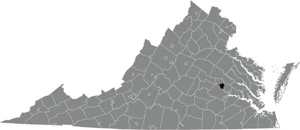 Black Highlighted Location Map Richmond Independent City Gray Administrative Map — Vettoriale Stock