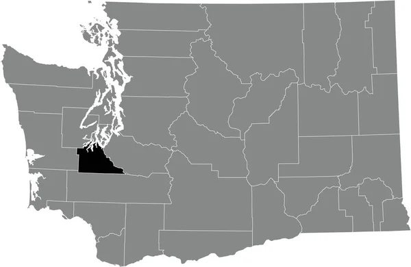 Black Highlighted Location Map Thurston County Gray Administrative Map Federal — стоковый вектор