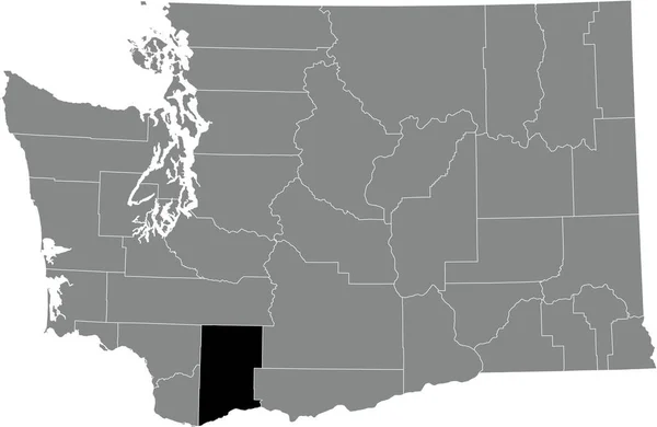 Black Highlighted Location Map Skamania County Gray Administrative Map Federal —  Vetores de Stock