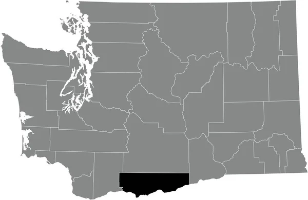 Black Highlighted Location Map Klickitat County Gray Administrative Map Federal — стоковый вектор