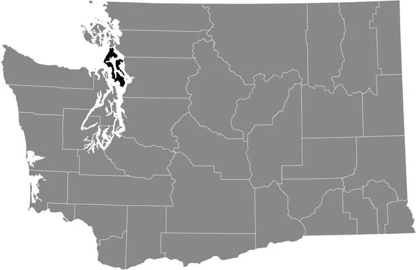 Black Highlighted Location Map Island County Gray Administrative Map Federal — Wektor stockowy