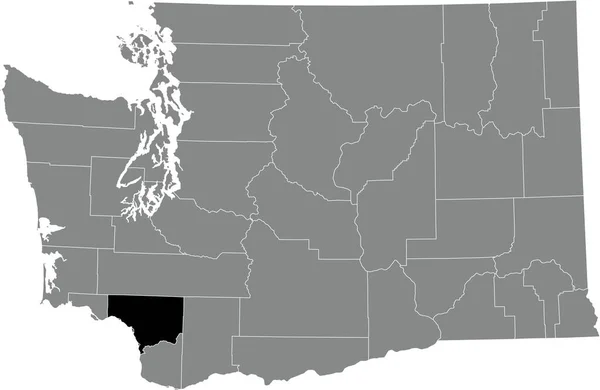 Black Highlighted Location Map Cowlitz County Gray Administrative Map Federal —  Vetores de Stock