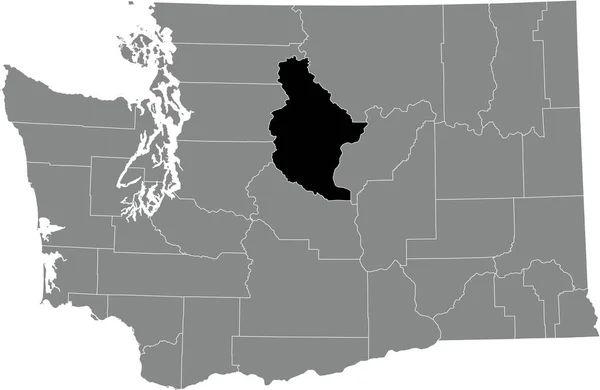 Black Highlighted Location Map Chelan County Gray Administrative Map Federal — Wektor stockowy