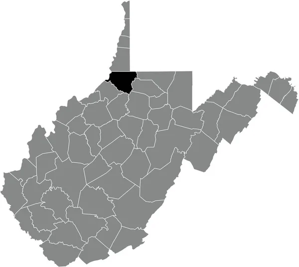 Black Highlighted Location Map Wetzel County Gray Administrative Map Federal — Stock vektor