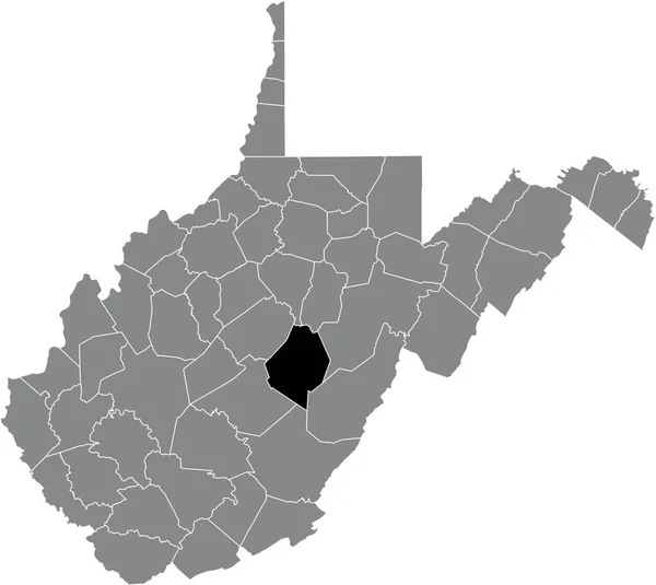 Black Highlighted Location Map Webster County Gray Administrative Map Federal — стоковий вектор