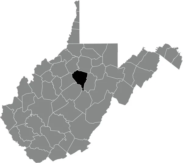 Black Highlighted Location Map Lewis County Gray Administrative Map Federal — Stockvektor