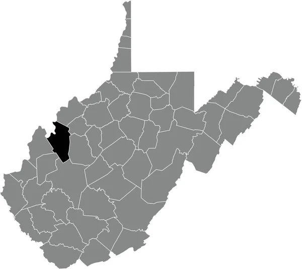 Carte Localisation Surbrillance Noire Comté Jackson Intérieur Carte Administrative Grise — Image vectorielle