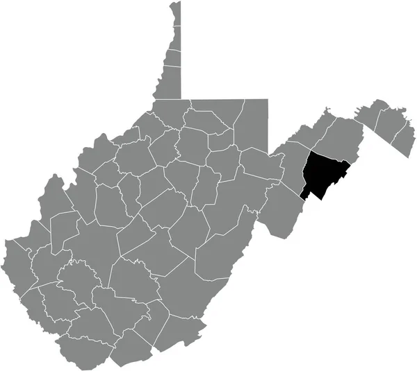 Black Highlighted Location Map Hardy County Gray Administrative Map Federal — Stockvektor