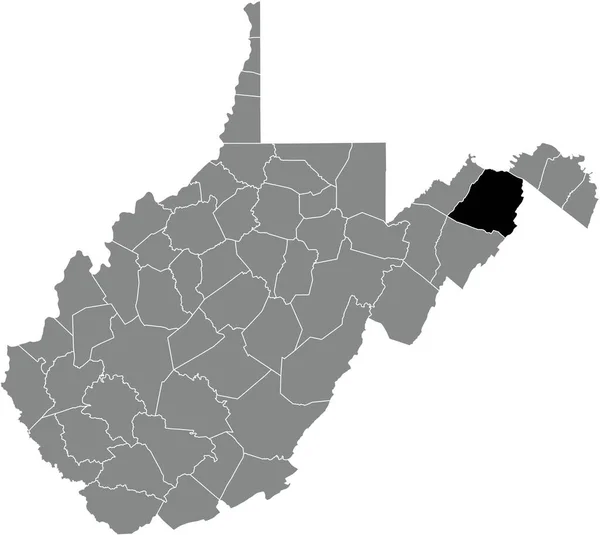 Black Highlighted Location Map Hampshire County Gray Administrative Map Federal — стоковий вектор