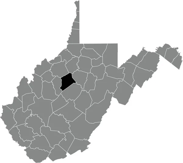 Black Highlighted Location Map Gilmer County Gray Administrative Map Federal — стоковий вектор