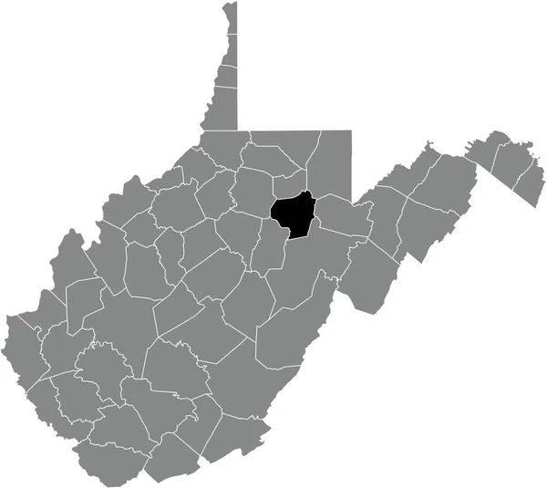 Black Highlighted Location Map Barbour County Gray Administrative Map Federal — стоковий вектор