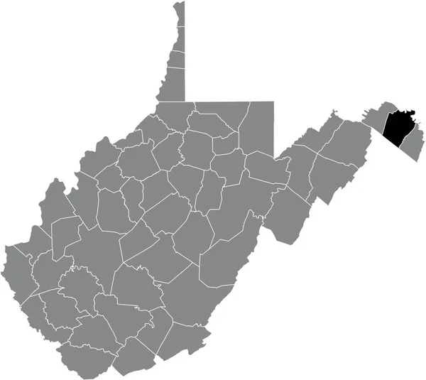 Black Highlighted Location Map Berkeley County Gray Administrative Map Federal —  Vetores de Stock