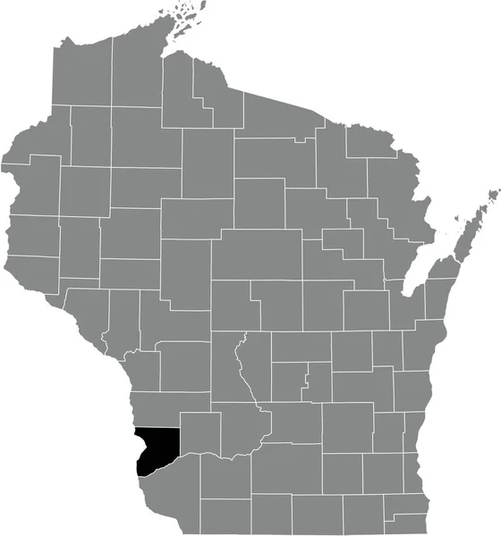 Black Highlighted Location Map Crawford County Gray Administrative Map Federal — Stockvektor