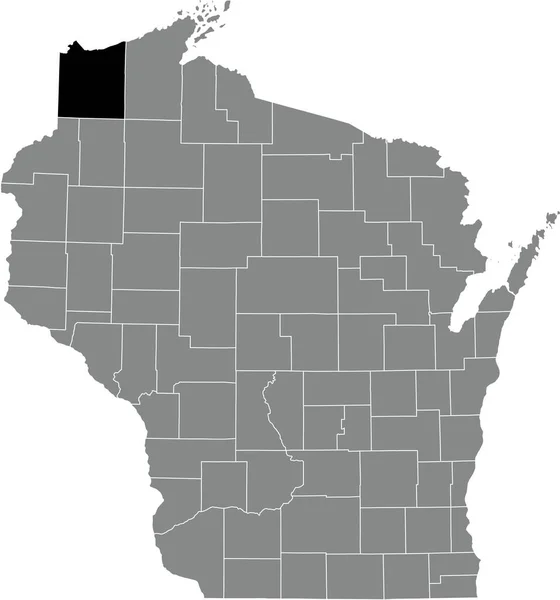 Black Highlighted Location Map Douglas County Gray Administrative Map Federal — Stockvektor