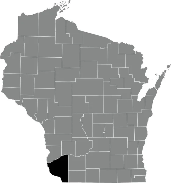 Black Highlighted Location Map Grant County Gray Administrative Map Federal — Vettoriale Stock