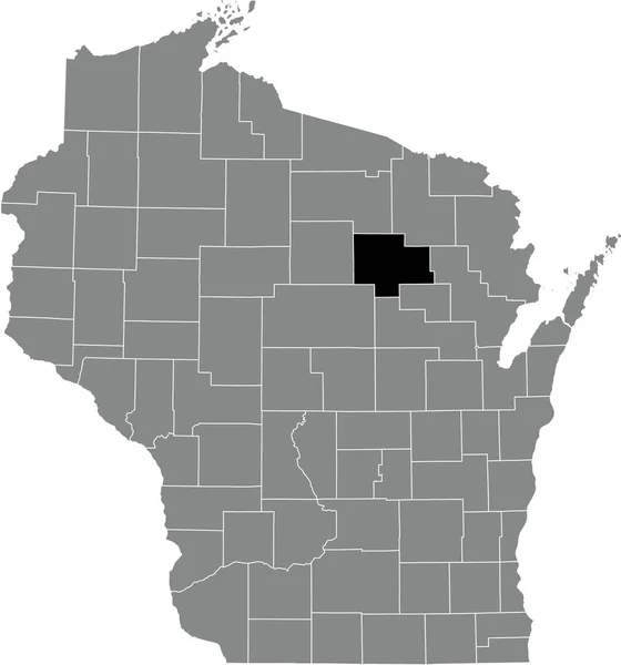 Abd Nin Wisconsin Eyaletinin Gri Idari Haritasında Langlade County Nin — Stok Vektör