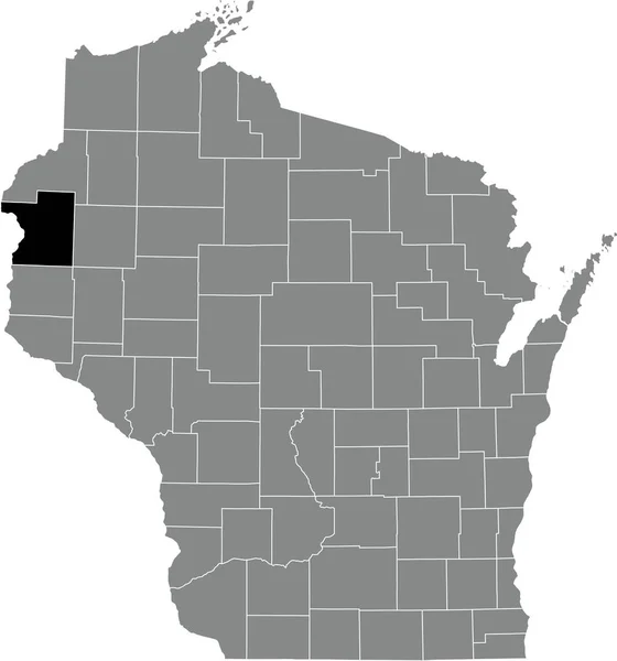 Black Highlighted Location Map Polk County Gray Administrative Map Federal — 图库矢量图片